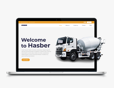 Website Design: Cement Mixing Truck animation app branding design glassmorphism graphic design ux web