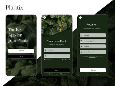 Plant App: Sign up/ Log in Page