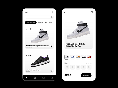 Nike Mobile App UI Design