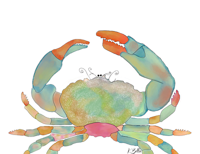 Abstract Crab 300dpi 4000px abstract crab crab design graphic design high quality illustration original art procreate watercolor