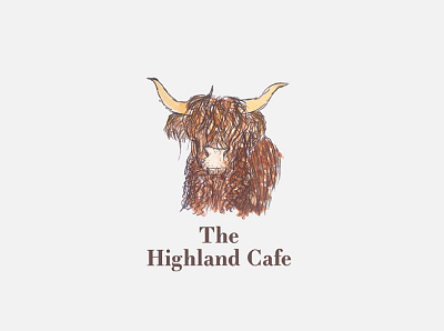 Highland Cafe Concept Logo branding business logo colourful concept logo design graphic design illustration watercolour