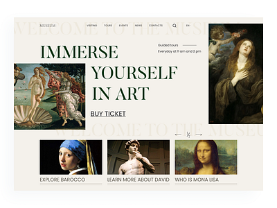 Art Museum Website Design Concept art design typography ui ux web website
