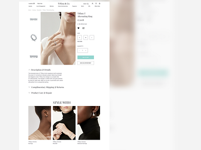 Item Page of Tiffany&Co. Redesign Concept branding design e commerce item page itempage jewelry landing logo store typography ui ux web website