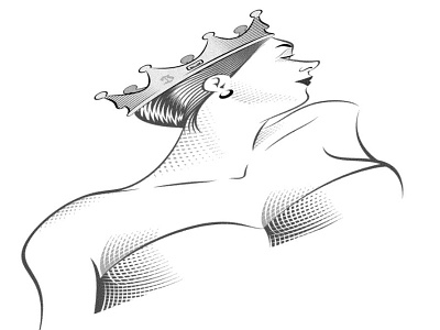 La Reine. crosshatching design drawing hatching illustration illustrator ink inking logo