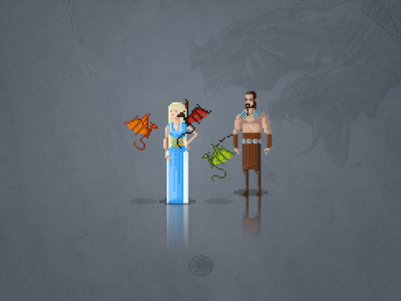 8-Bit Game of Thrones Daenerys 8-bit tv gaming retro fantasy queen dragons daenerys got