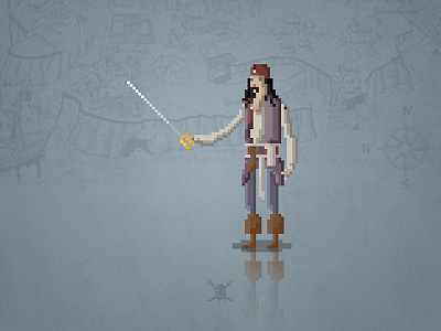 8-Bit Jack Sparrow 8 bit caribbean disney gaming jack sparrow movie pirate retro sailor sword