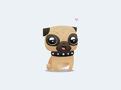 Pug awesome chibi cool dog love pet pug puppy yellow