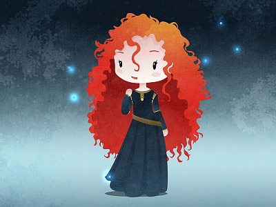 Disney Princess Merida animated brave celt chibi cute disney kawaii little movie princess redhair warrior
