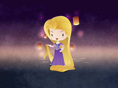 Disney Princess Rapunzel animated cartoon chibi cute disney kawaii little movie palace princess rapunzel