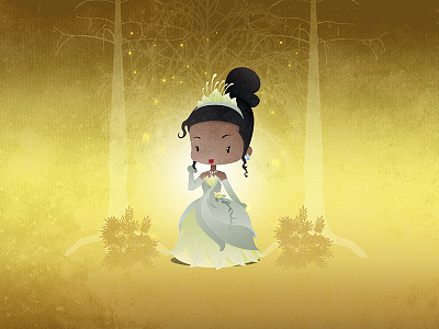 Disney Princess Tiana animated cartoon chibi cute disney kawaii little movie palace princess tiana