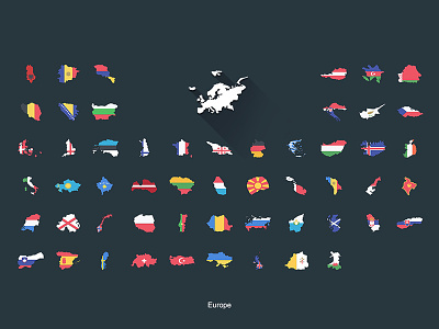 Flat Flags Europe boundaries continent design europe flags flat gifts map redbubble store world