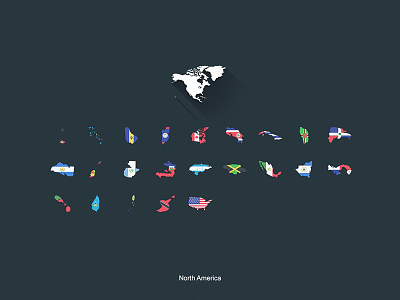 Flat Flags North America boundaries continent design flags flat gifts map north america redbubble store world