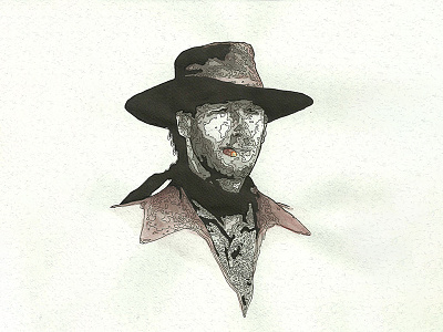 80's Action Hero Eastwood action clint diry eastwood geek harry hero india ink movies traditional watercolor
