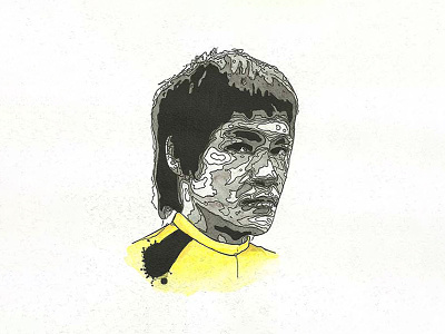80's Action Hero Bruce Lee action bruce lee dragon fighter geek hero india ink kung fu martial arts movies traditional watercolor