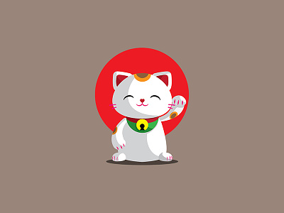 Maneki Neko cat chibi cute fortune japan japanese kawaii luck neko talismanmaneki welcome welcoming