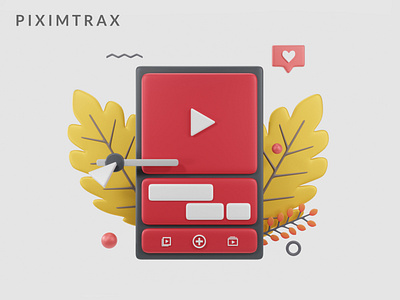 YouTube 3d illustration design - YouTube illustration -PiximTrax