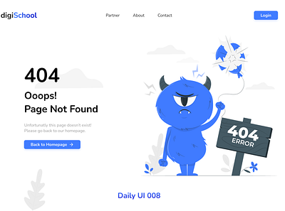 Daily UI 008 | 404 Page 404 404 page daily ui digischool education