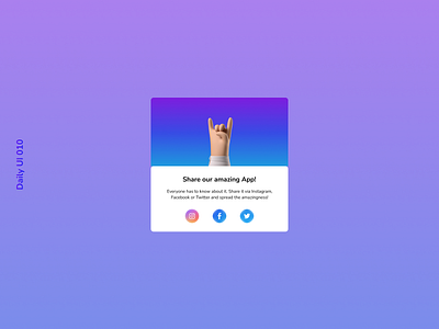 Daily UI 010 | Social Share daily ui daily ui 010 glassy modal social share