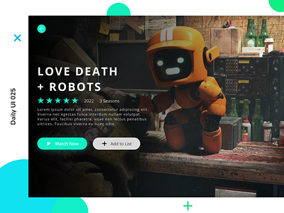 Daily UI 025 | TV App daily ui 025 love death robotos streaming tv app