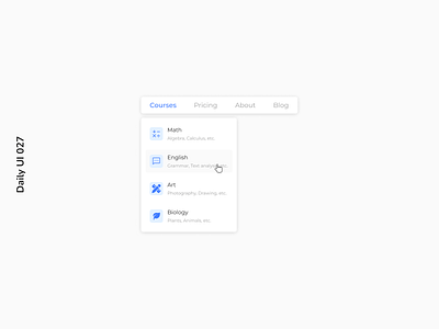 Daily UI 027 | Dropdown daily ui 027 dropdown education hover hover state