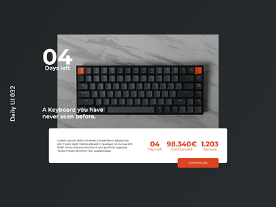 Daily UI 032 | Crowdfunding Campaign crowdfunding daily ui 032