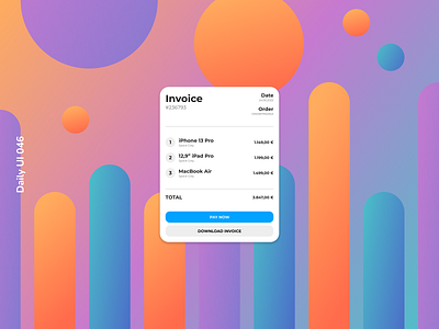 Daily UI 046 | Invoice apple colorful daily ui 046 invoice