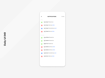 Daily UI 049 | Notifications daily ui 049 minimalism mobile design notifications