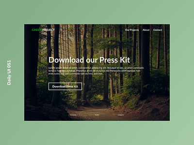 Daily UI 051 | Press Page daily ui 051 green nature press page web design