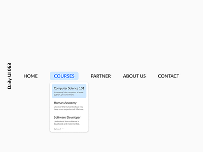 Daily UI 053 | Header Navigation daily ui 053 dropdown header navigation navigation web design