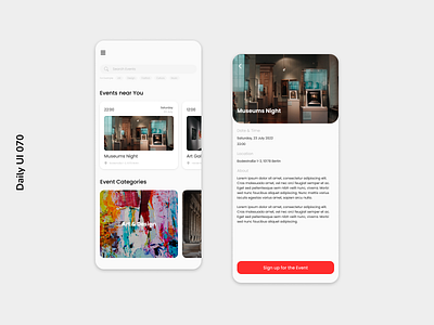 Daily UI 070 | Event Listing art culture daily ui 070 design event listing history mobile design