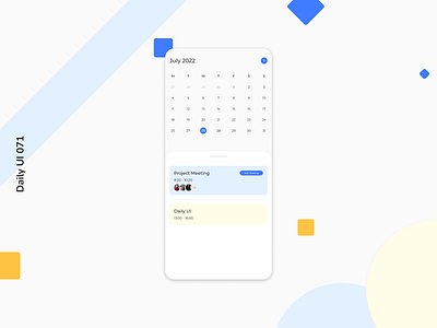 Daily UI 071 | Schedule daily ui 071 meetings minimalism mobile design schedule