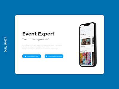 Daily UI 074 | Download App daily ui 074 download app events web design