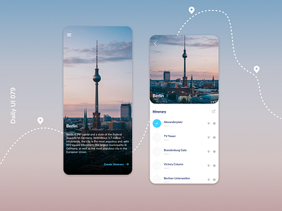 Daily UI 079 | Itinerary app design berlin daily ui 079 itinerary mobile design traveling