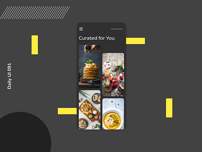 Daily UI 091 | Curated for You app design curated for you daily ui 091 food and drinks mobile design