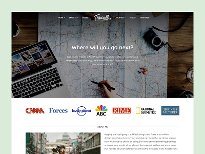 Travel blog WordPress theme