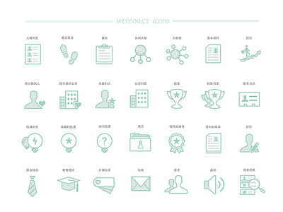 3.0 Wconnect icons connect contact flat icon message notice opp prise project search