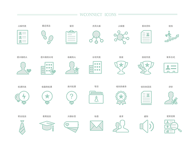 3.0 Wconnect icons connect contact flat icon message notice opp prise project search