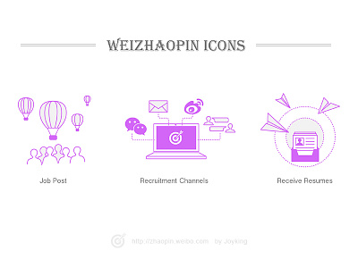 Weizhaopin Icons channel icons illustrator job purple resume