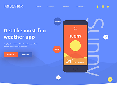 Weather app web banner banner web