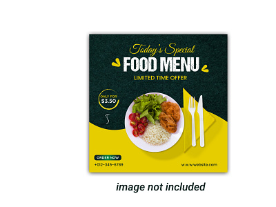 Delicious  food menu social media banner template