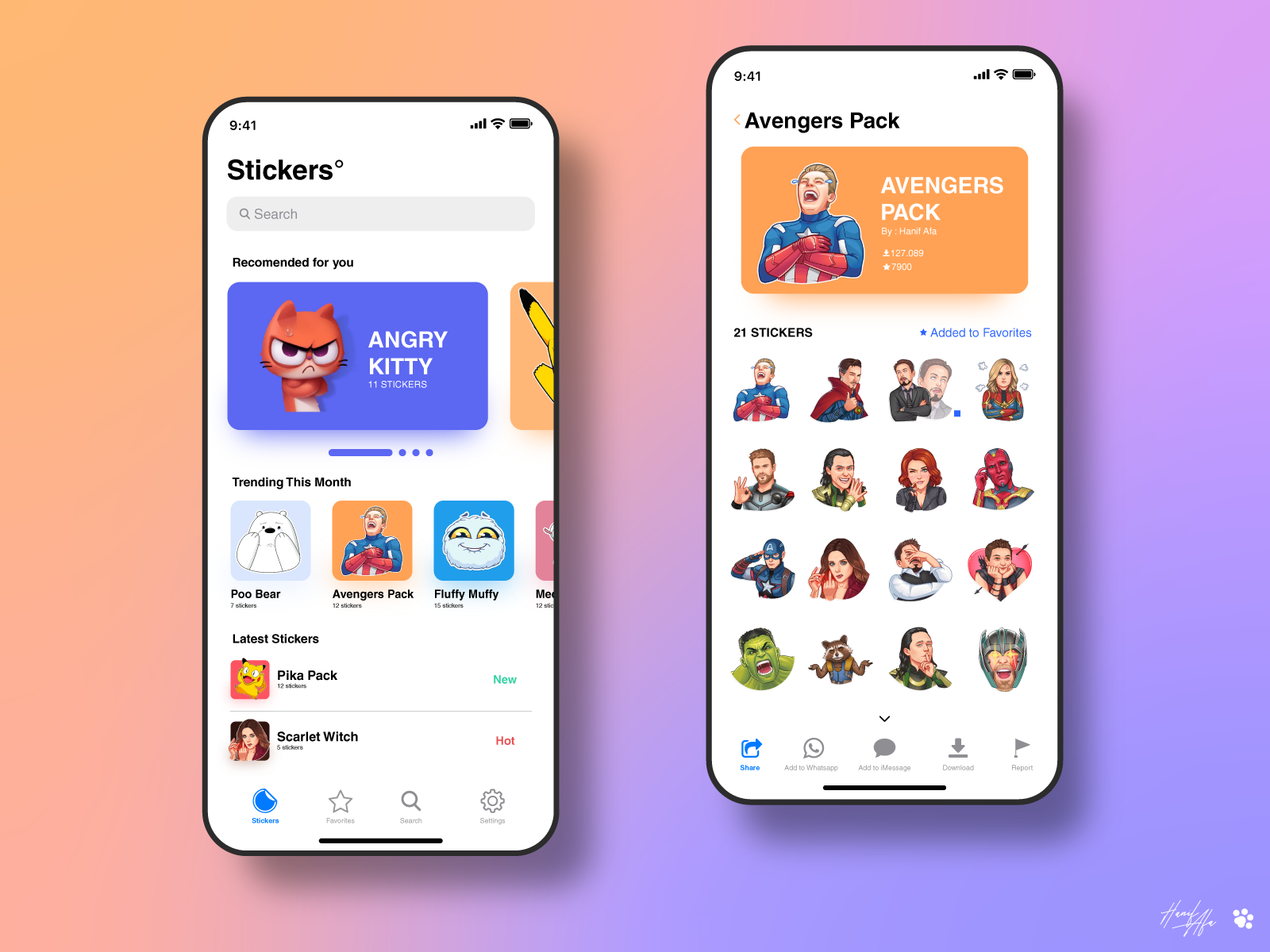 Sticker App UI by Hanif Afa on Dribbble