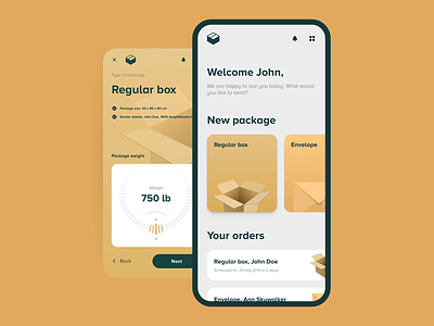 Personal shipping experience app behance cepixel delivery mobile packing shipping ui