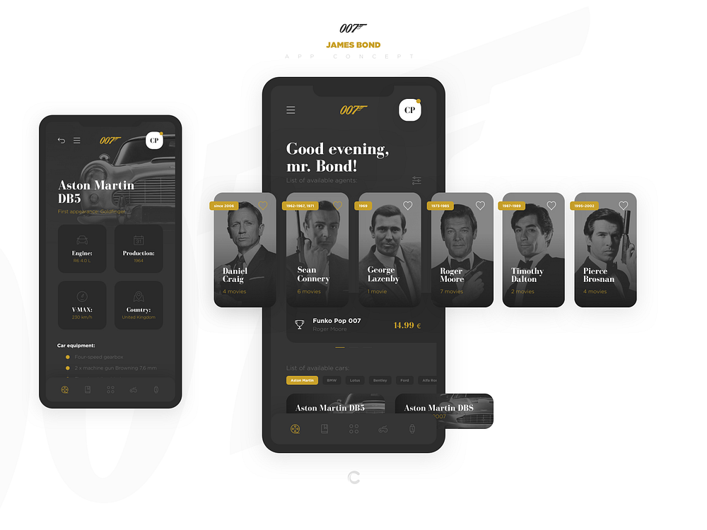 007 App Concept by CePixel on Dribbble