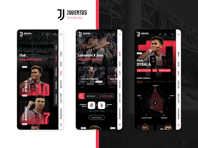 Juve Statistics Mobile App app cepixel dybala fifa fifa 20 football juve juventus mobile pes pro evolution soccer ronaldo soccer sport statistics webdesign