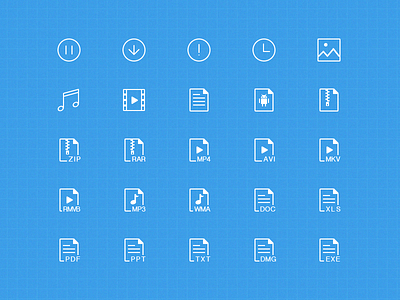 The file type icons