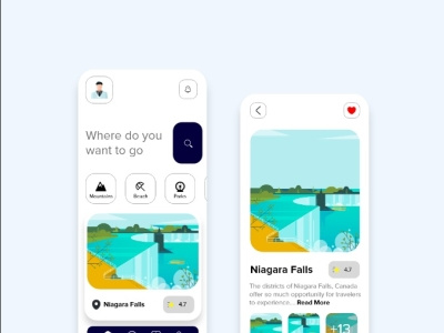 Travel app UI concept
