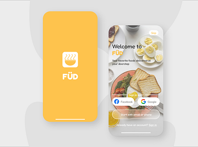 FÜD android app app branding creativity design food graphic design illustration ios app logo mobile app typography ui ux vector yellow