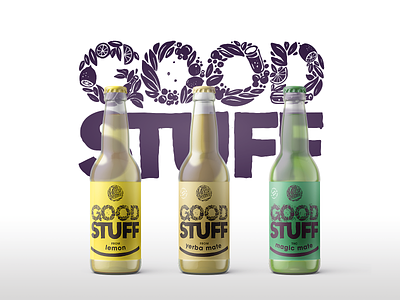 Good Stuff Beverages branding design graphic design handmade illustration logo packaging product dessign quality vector