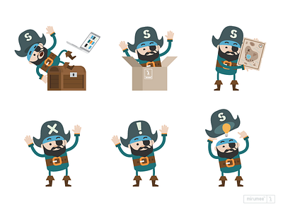 Saleor, the Mighty Pirate character design illustration mascot mirumee opensource pirates playfull saleor vector