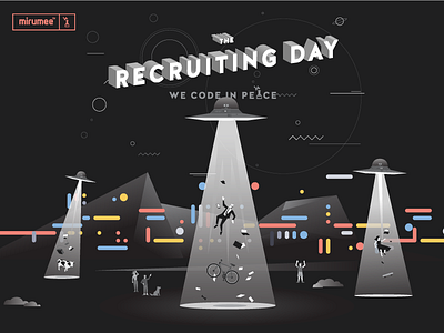 The Recruiting Day teaser alien code dev fromthetrunk illustration mirumee space ufo vector